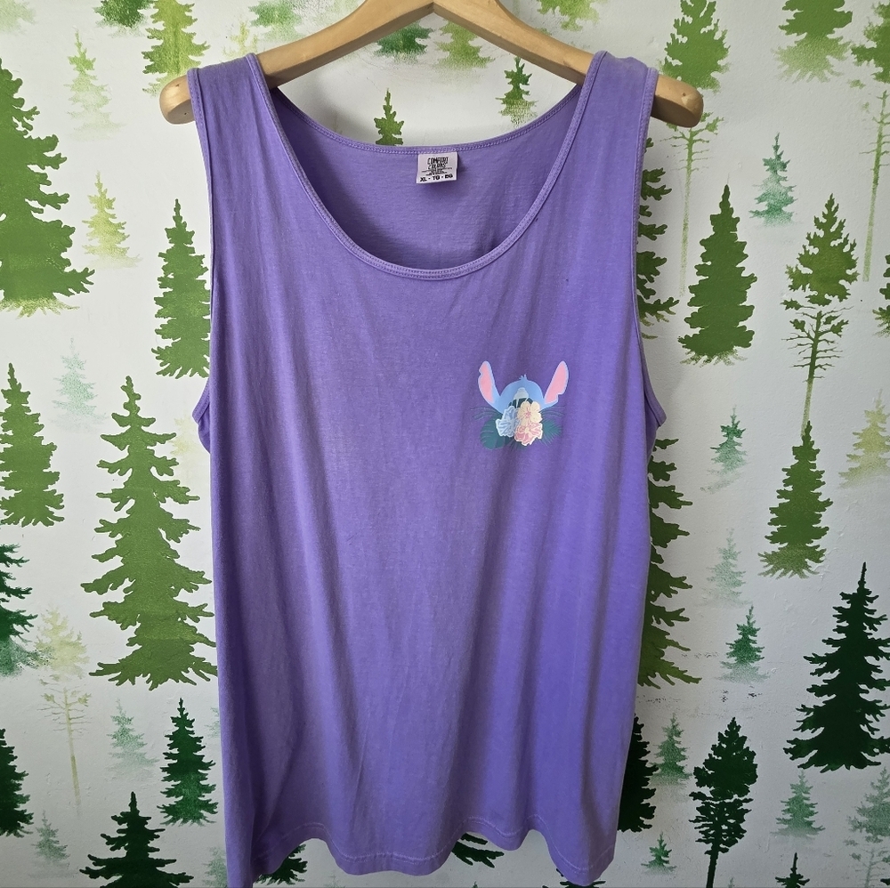 Purple Tank Top With Floral Design